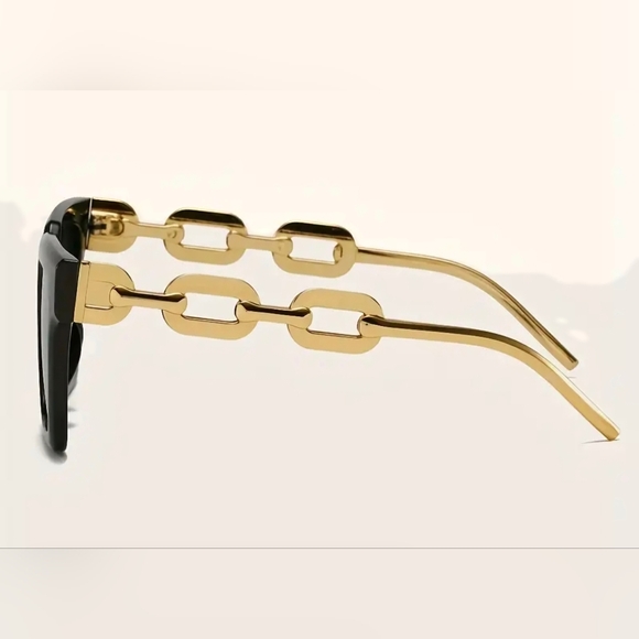 NEW Black Chain Fashion Sunglasses - Picture 4 of 12
